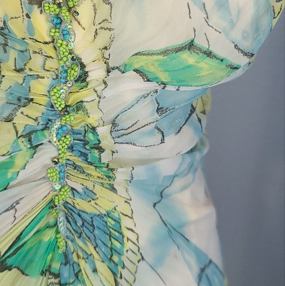 Nicole Bakti Vintage Low Back Silk Pleated Dress - Picture 9 of 14